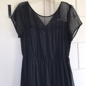 Black and White PolkaDot Midi Dress